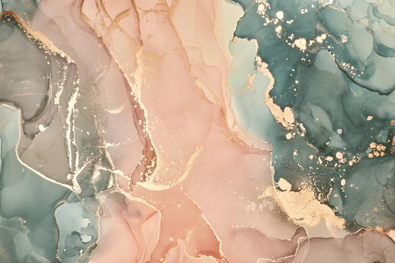 Decorate your walls with this pink and gold marble wallpaper mural.