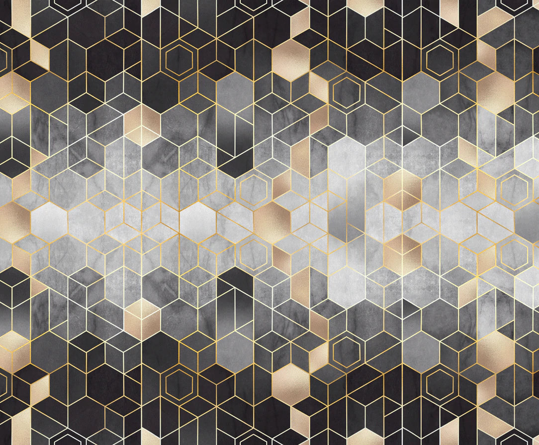Marble Tile Effect Geometric Wallpaper Mural for Interior Decoration of Your Home