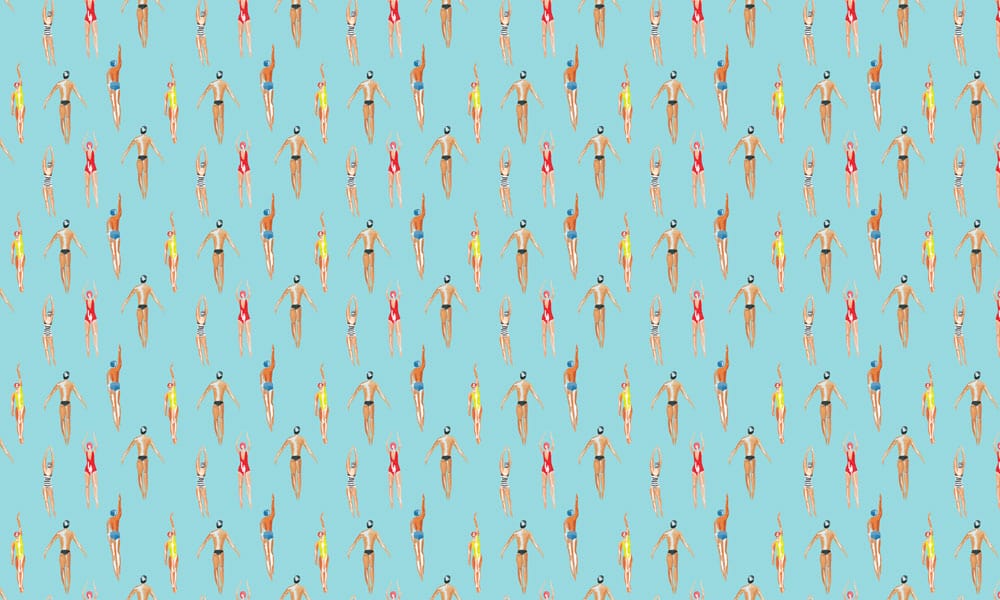 Colorful Tropical Surfboard Pattern Mural Wallpaper