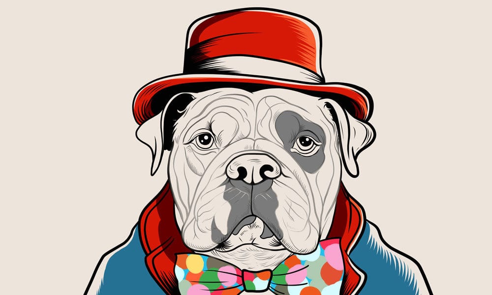 Dapper Dog Artistic Wall Mural