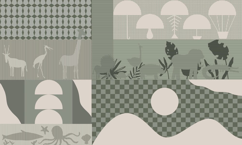 Eclectic Abstract Geometric Mural Wallpaper