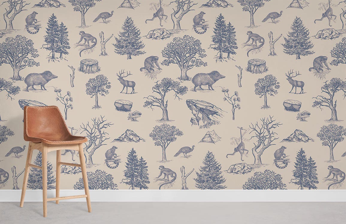 Forest Animals View Wall Mural For Room