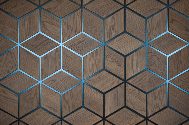 Decorative wallpaper mural with a geometric appearance for the house.