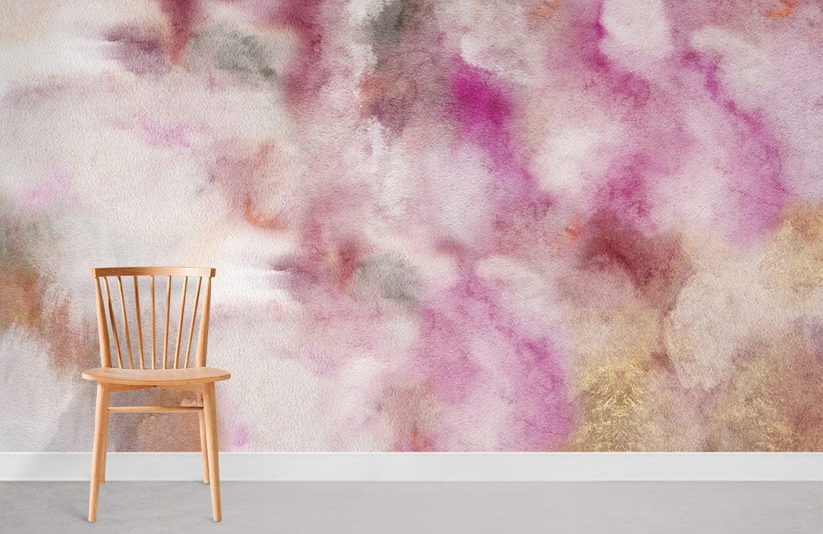 Pink Blending Watercolour Wall Mural For Room