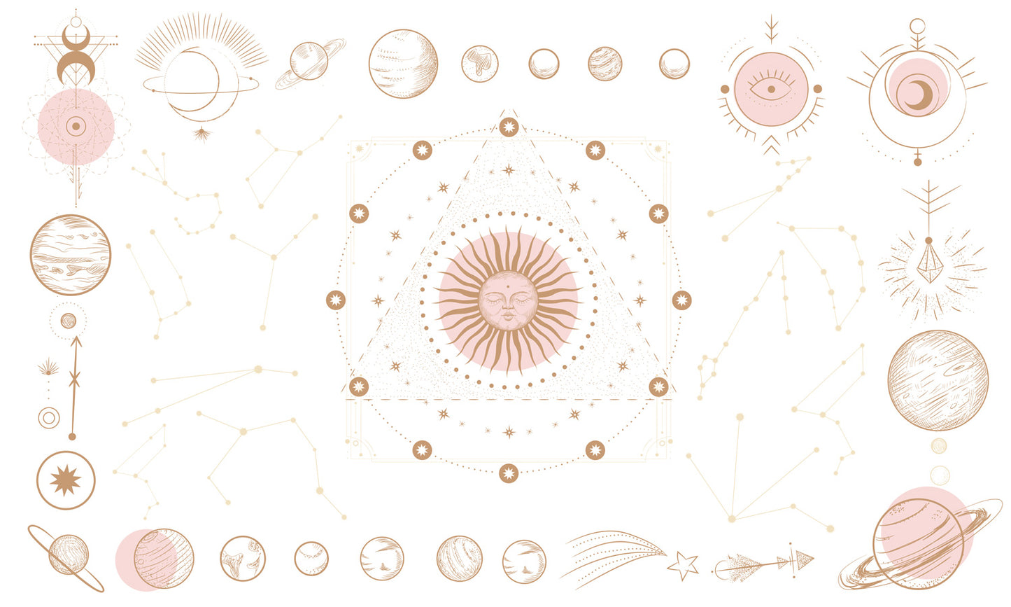 Planet Art Pattern Wallpaper Mural for Interior Design of Your Home