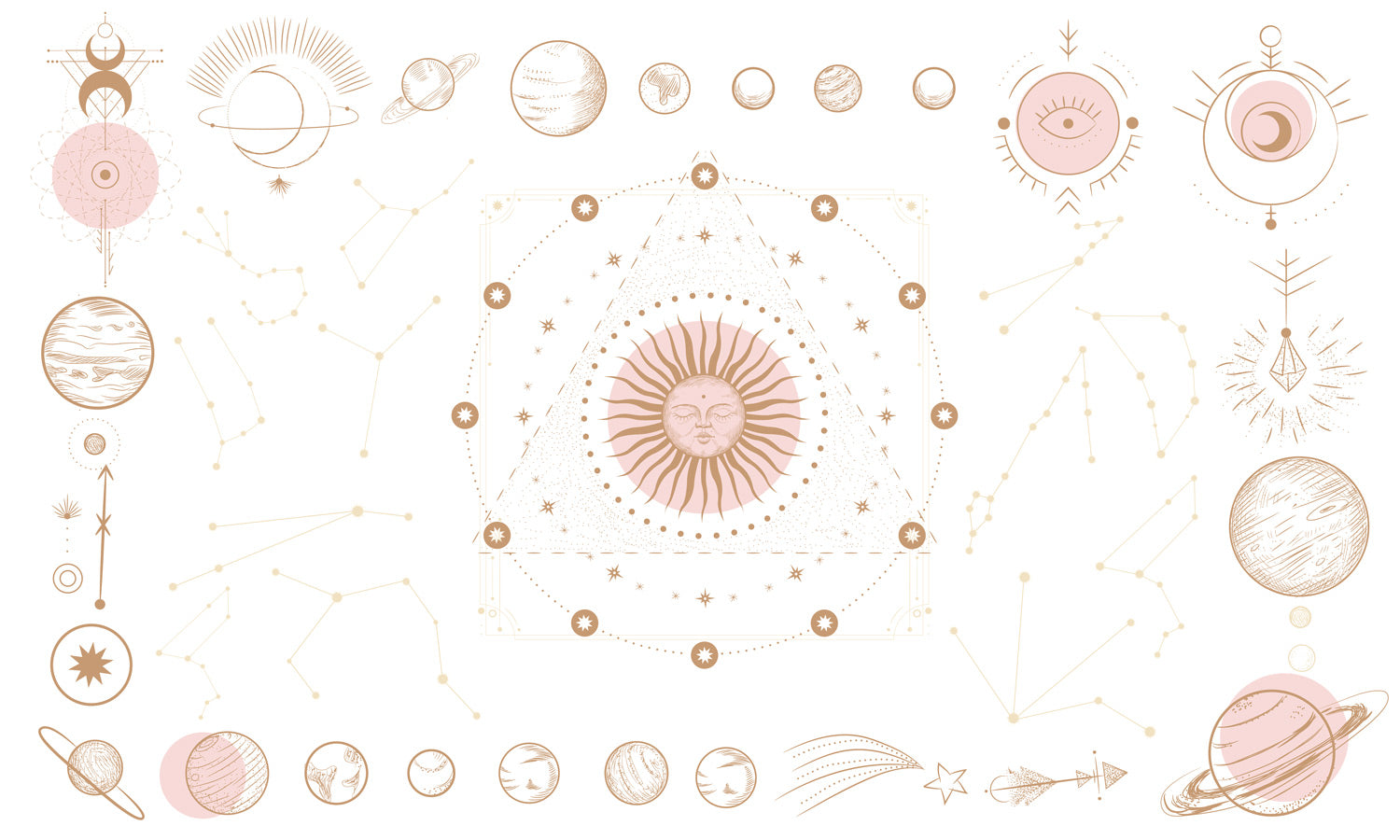 Planet Art Pattern Wallpaper Mural for Interior Design of Your Home