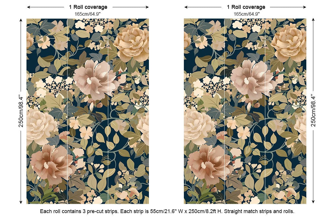 Aesthetic Golden Blossoms Wallpaper Mural Final Print Image