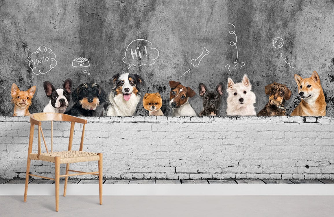 Charming Canine Graffiti Mural Wallpaper Ever Wallpaper