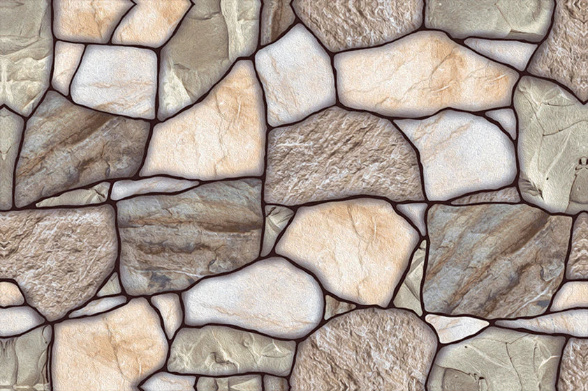 Brick and Stone Marble Wall Mural for Residential Interior Design