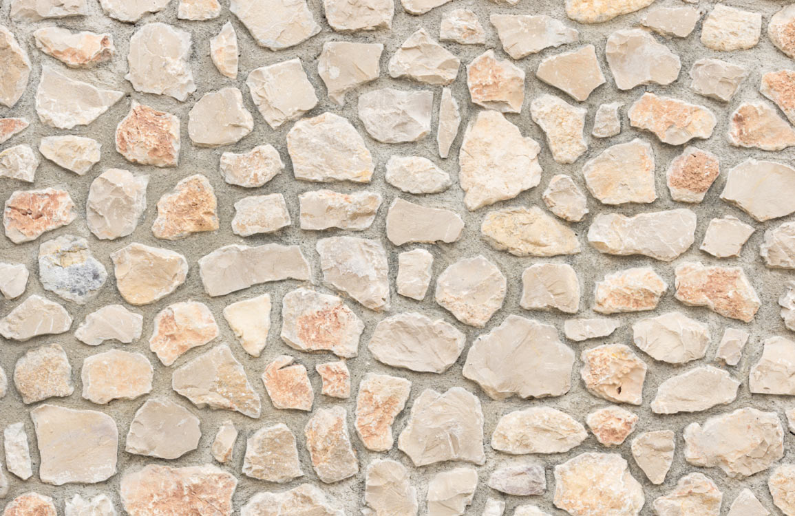 house decoration consisting of a modest pastel brick wallpaper mural.