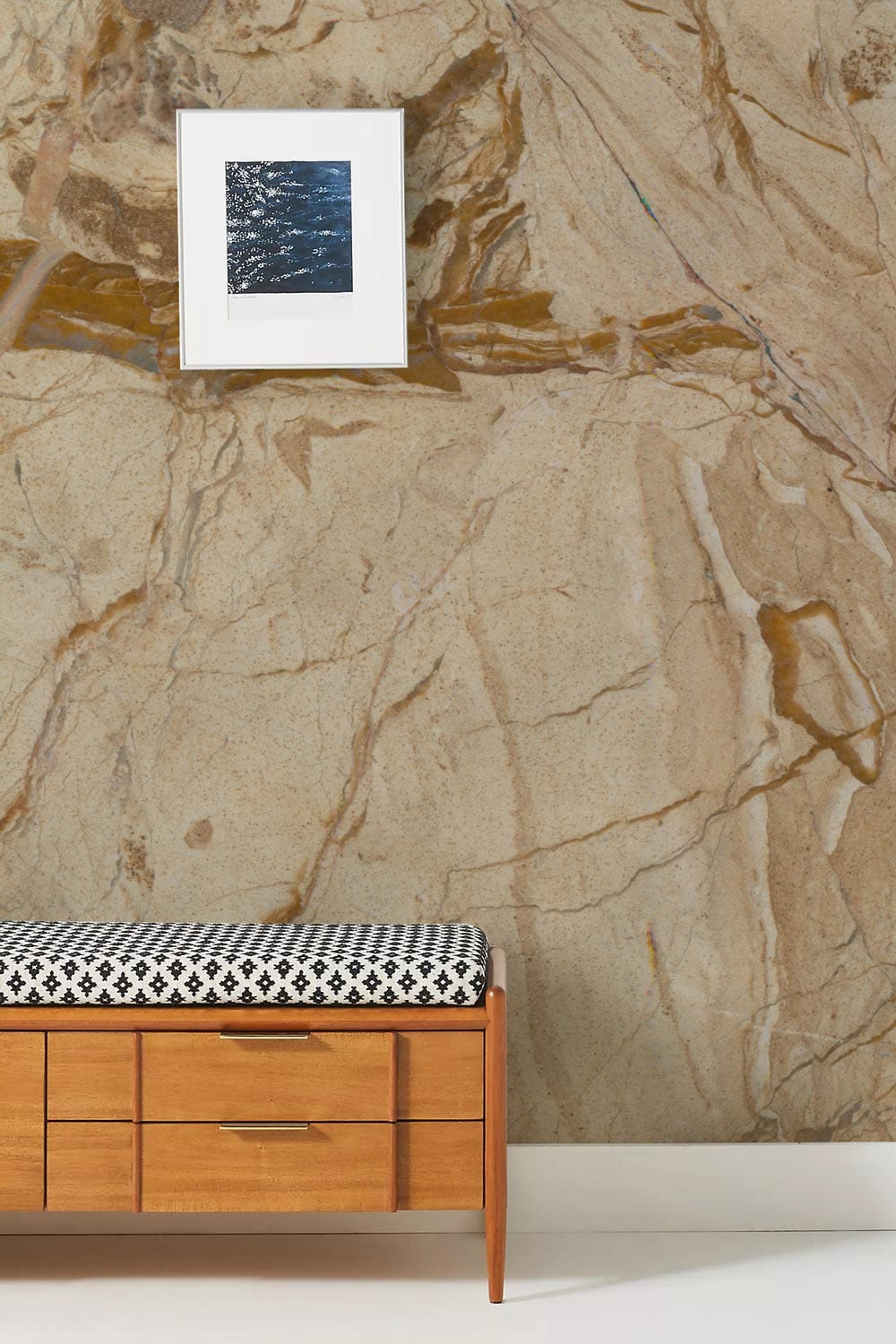 design of a fractured brown cystal geode for custom hallway wall paintings