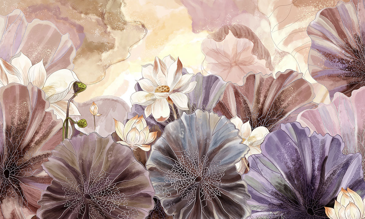 Elegant Floral Watercolor Luxury Mural Wallpaper