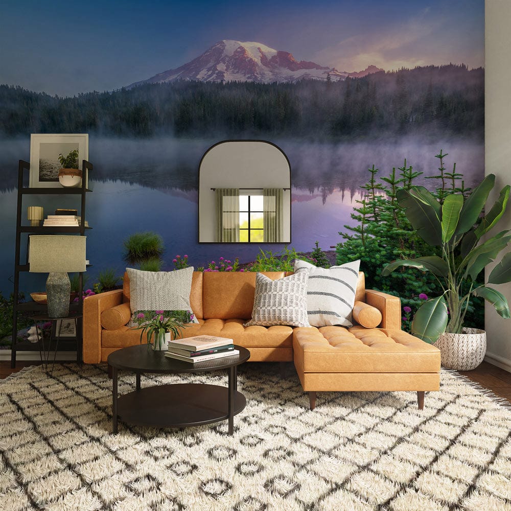 misty mountain wallpaper mural design