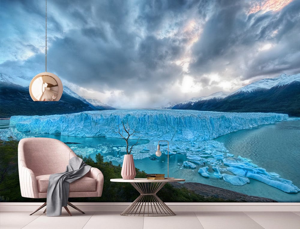 scenic snow and ice wallpaper design art