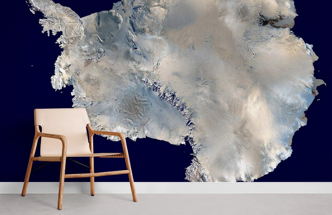 Antarctic Ice Aerial View Mural Wallpaper in living room