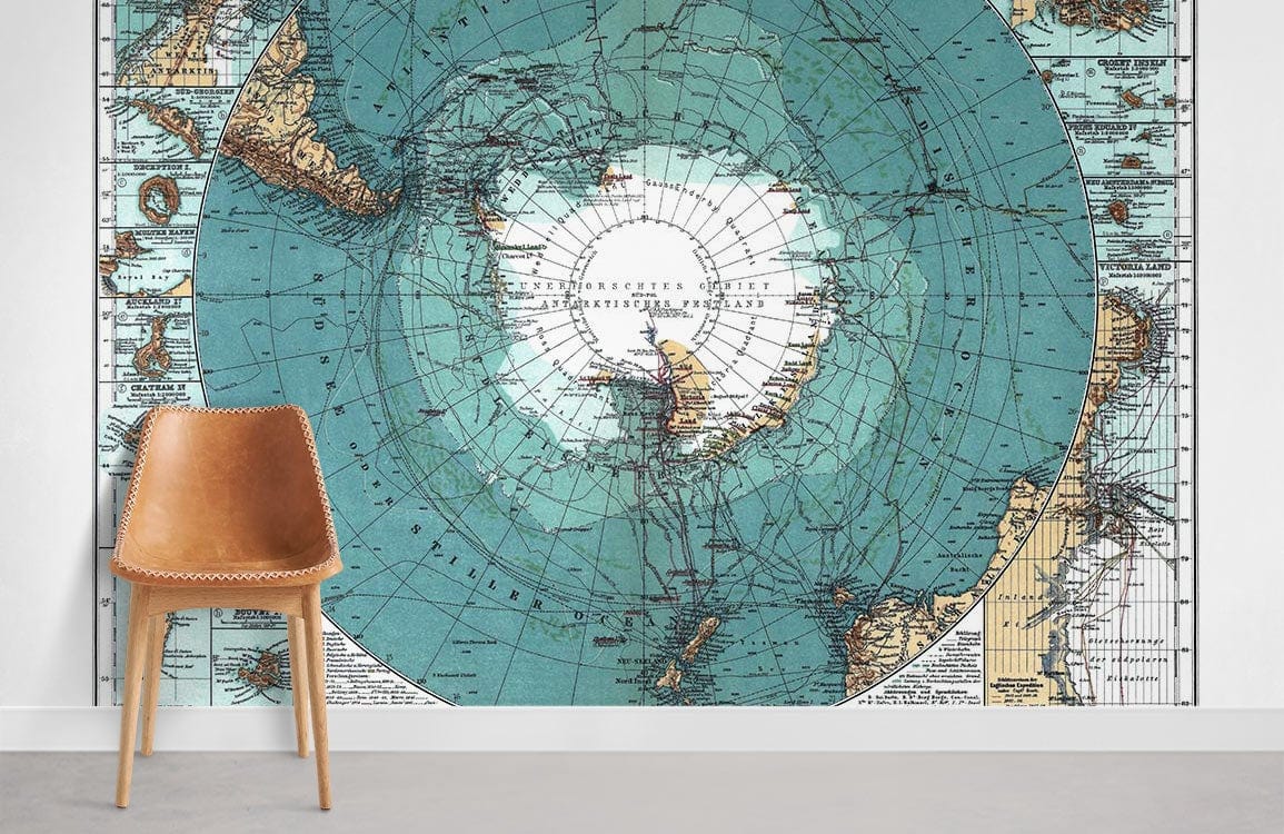 Vintage Nautical Map Wall Mural