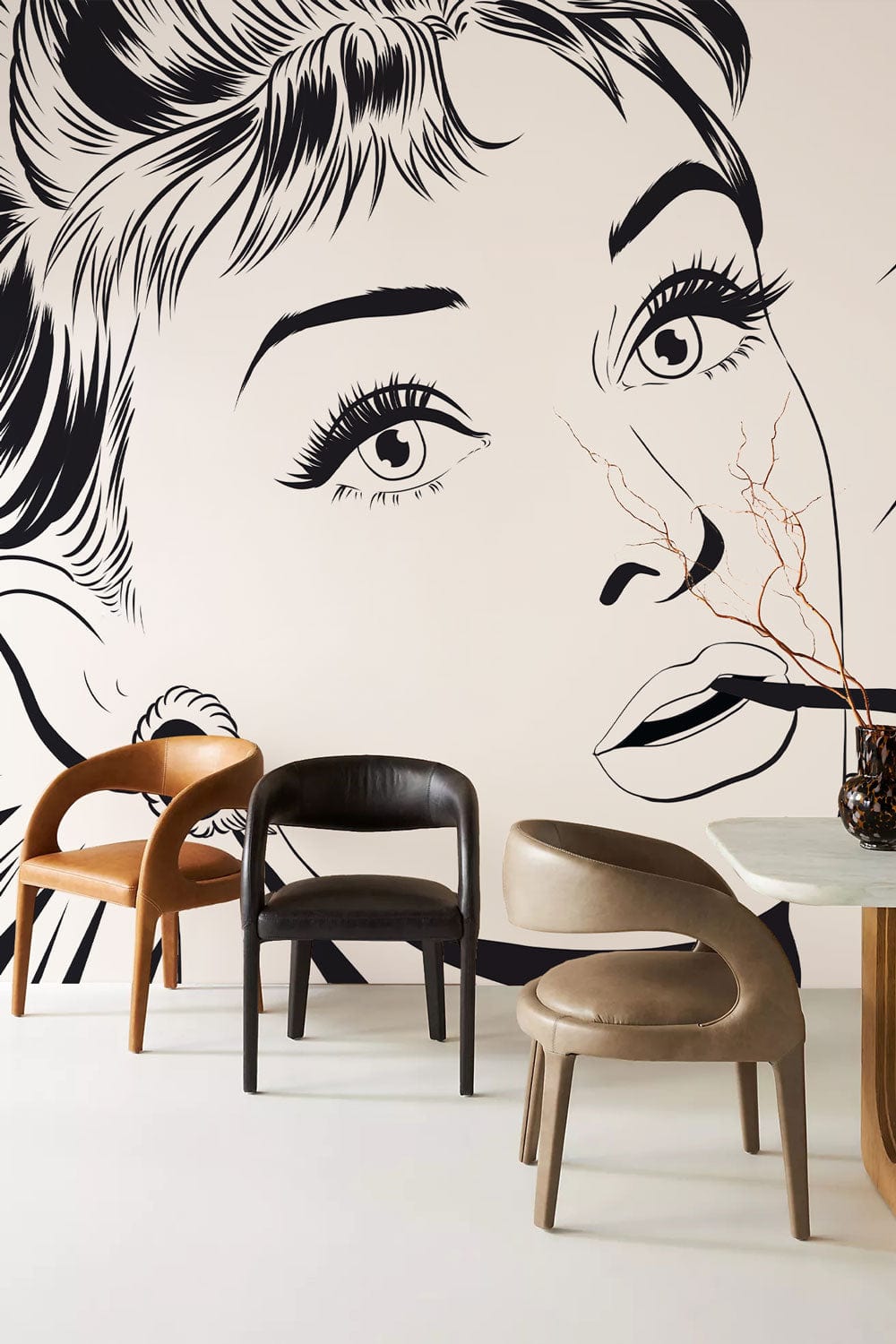 audrey hepburn wall mural hallway design