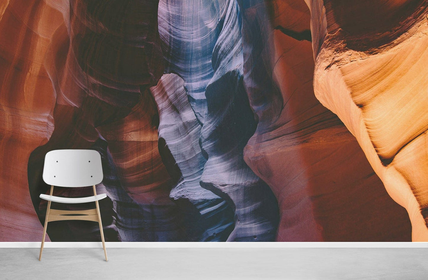 Mural of a colourful rock canyon, perfect for decorating your home.