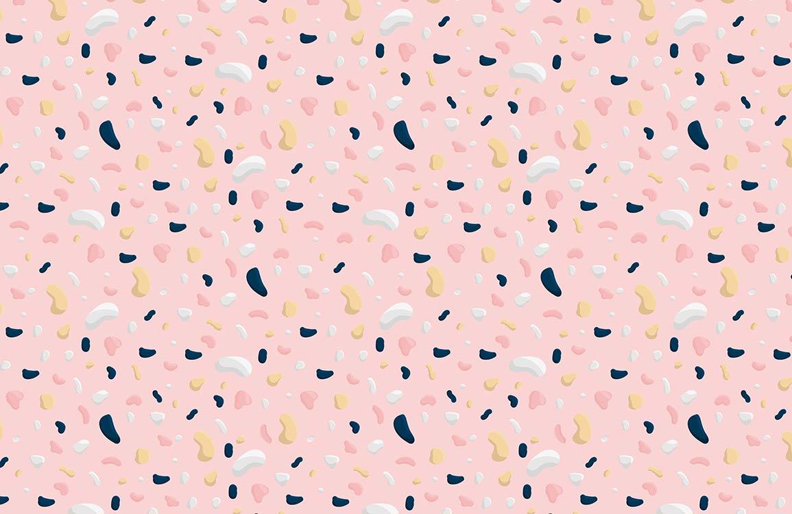 wallpaper mural with pink chips and marble pattern