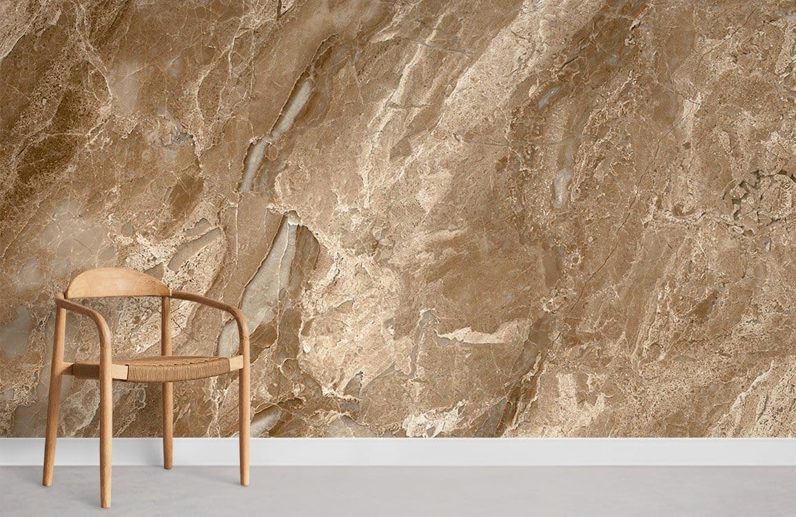 Luxurious Beige Marble Effect Wallpaper Mural