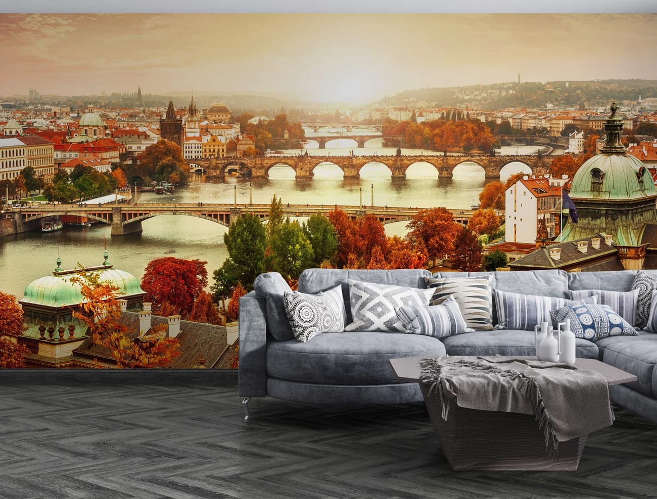 looking prague from a different angle wallpaper decoration