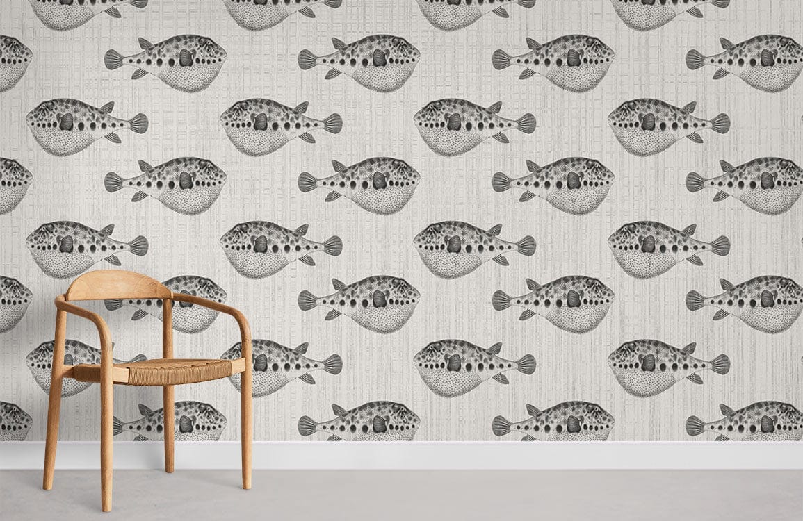 round dot fish wall mural for room