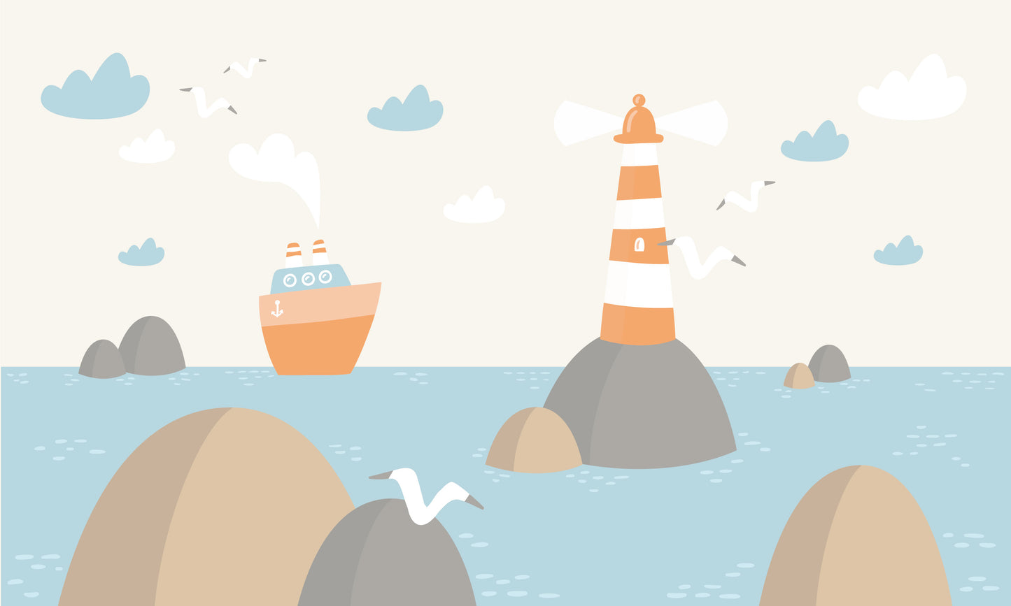 Children's Bedrooms: Lovely Sea Mural Wallpaper