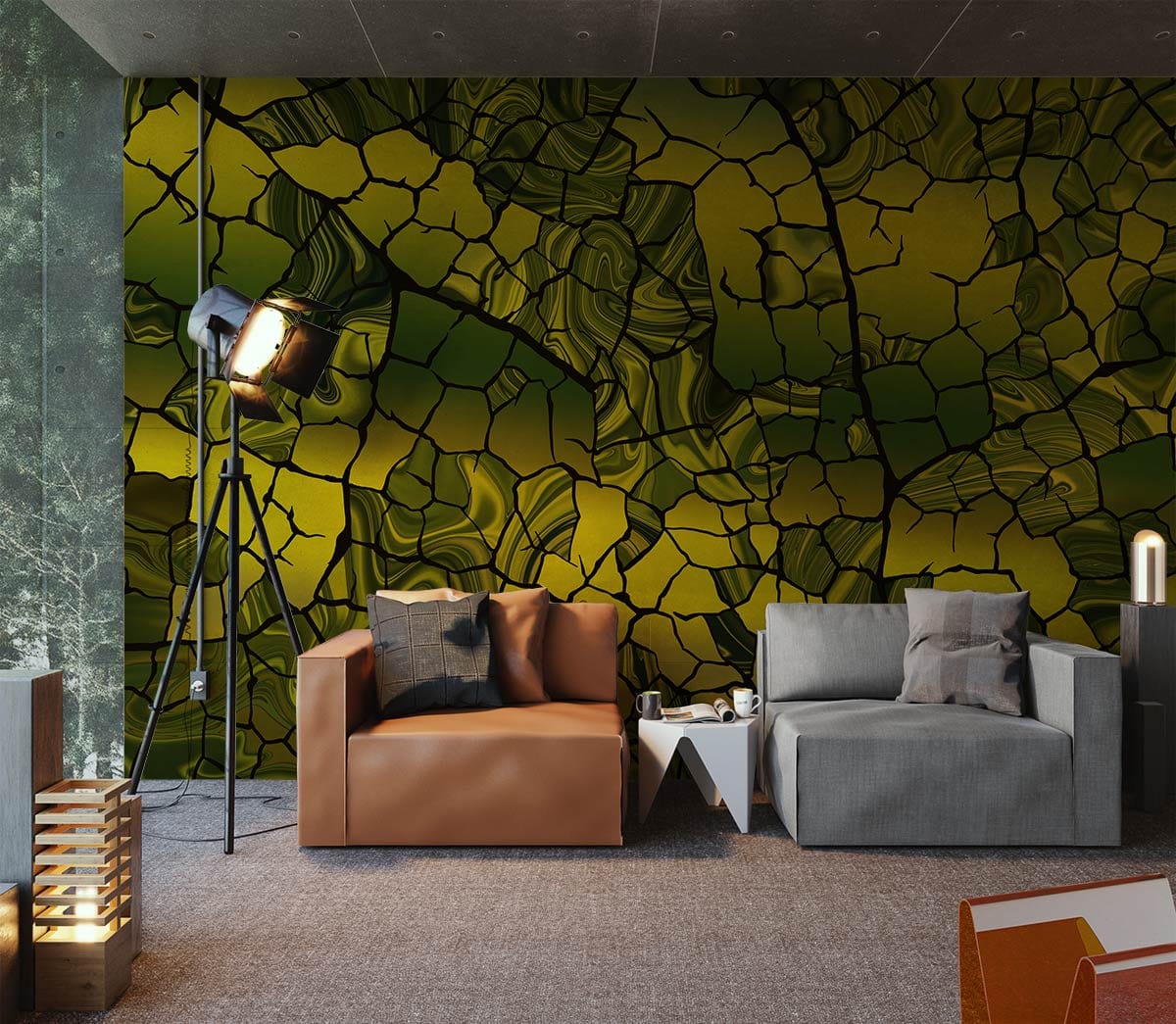 Abstract Mirror Wall Murals Custom Art Design