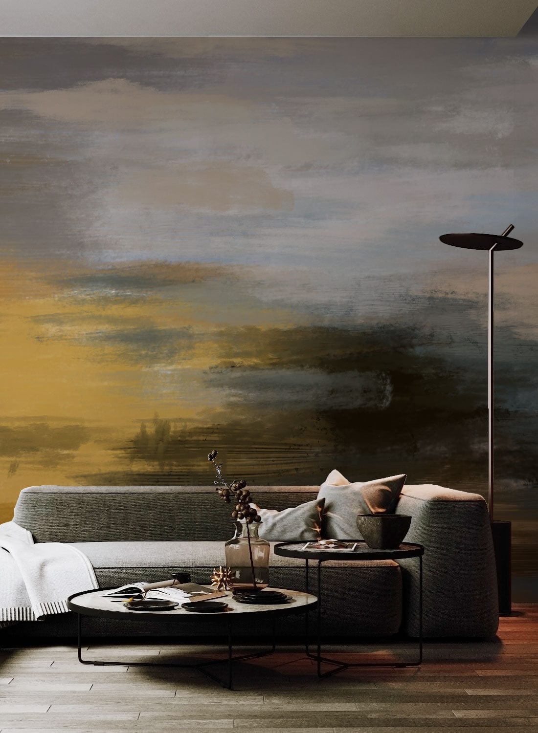 abstract painting vintage style wallpaper home interior