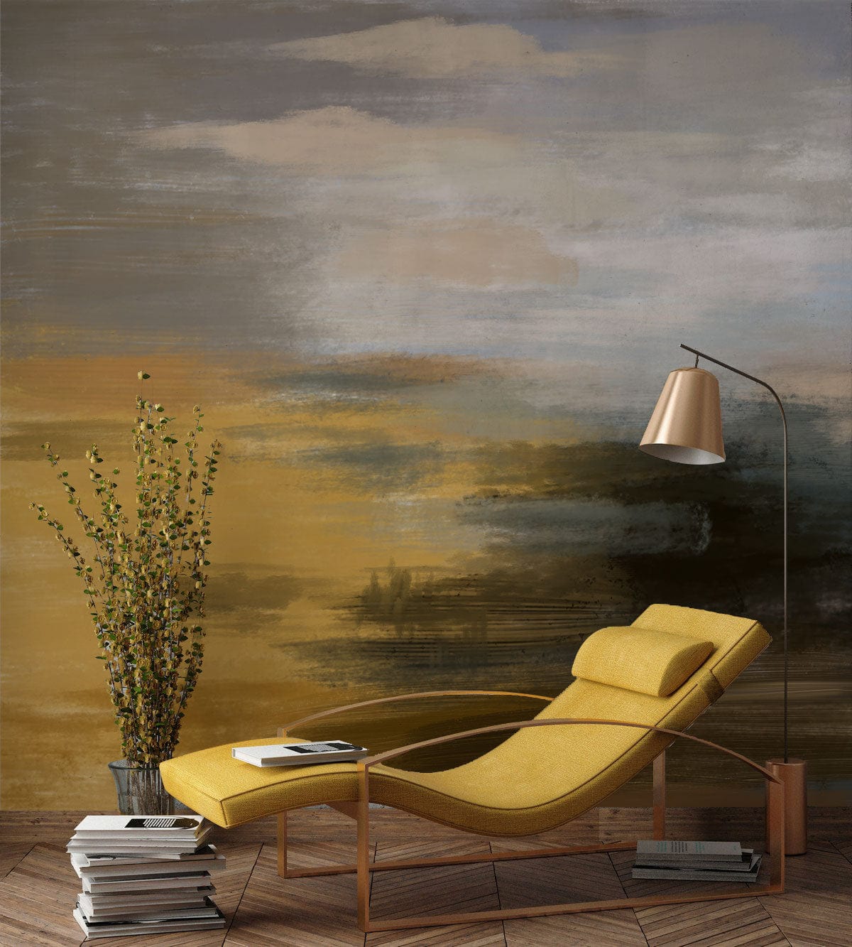 mural consisting of an abstract artwork, intended for installation in an inside corridor