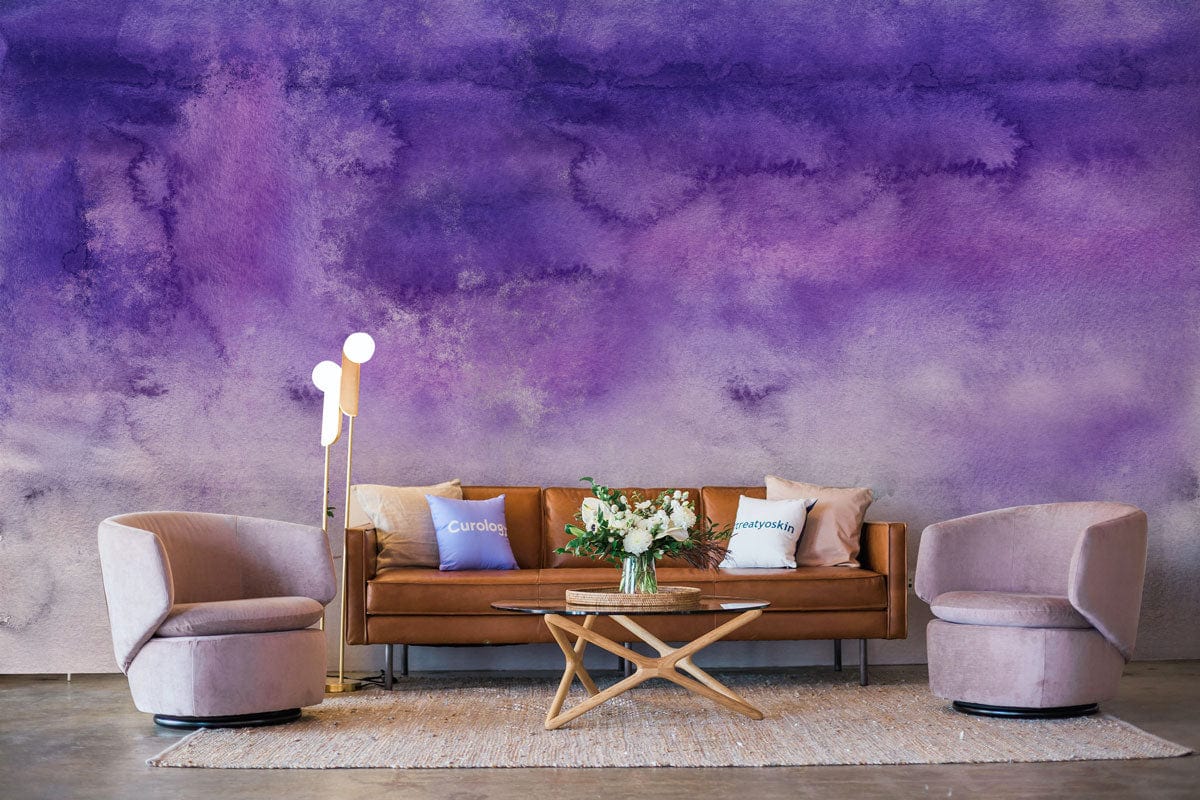 abstract watercolor purple art decoration idea