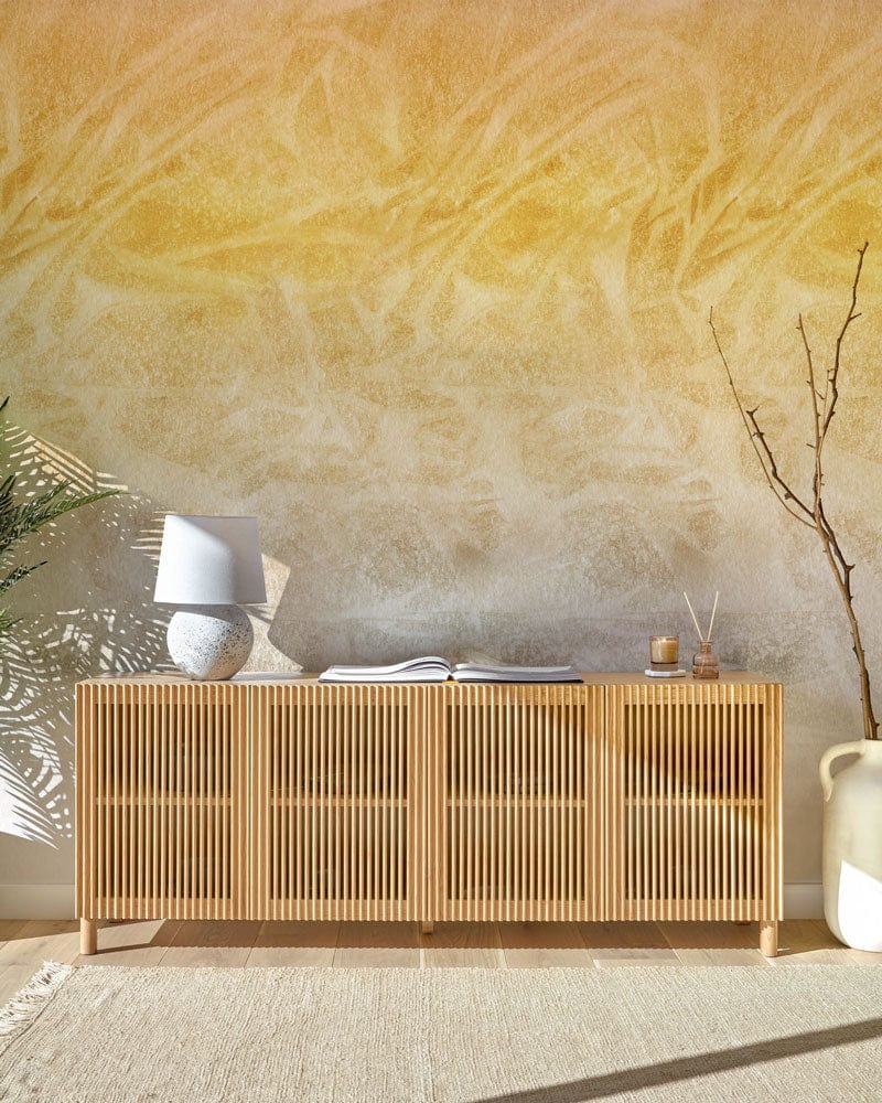 abstract watercolor yellow wallpaper mural home interior