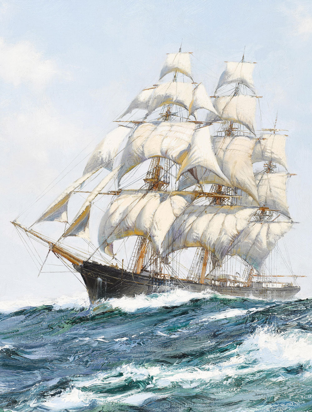 Wallpaper mural of a stormy sea boat