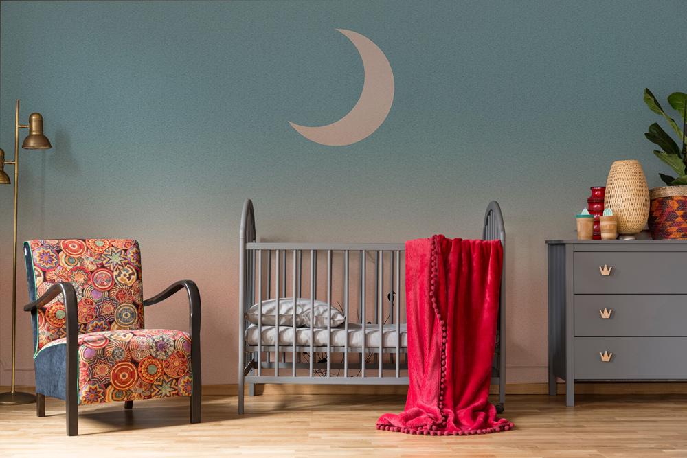 Serene Twilight Birds Silhouette Mural Wallpaper in nursery