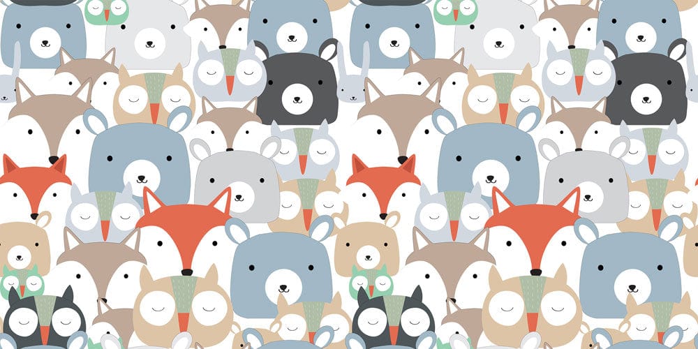 Wall murals with colourful animal faces for the house