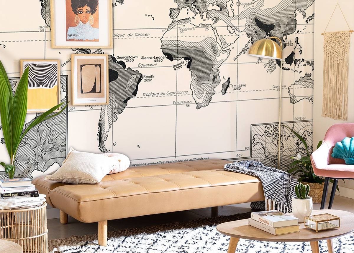 Annual Rainfall Distribution Wallpaper Mural Decoration Art