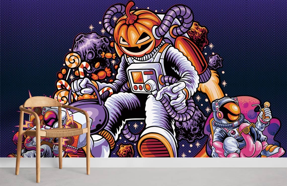 astronaut comics wall mural for room