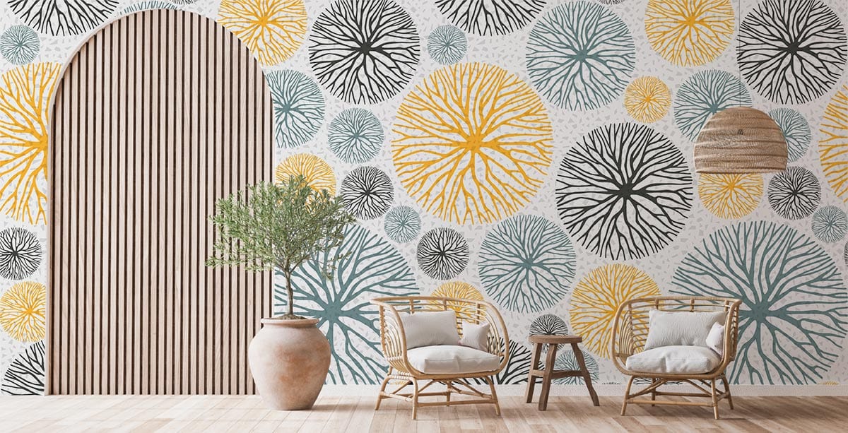 dandelion pattern plants Mural Wallpaper for living room decor