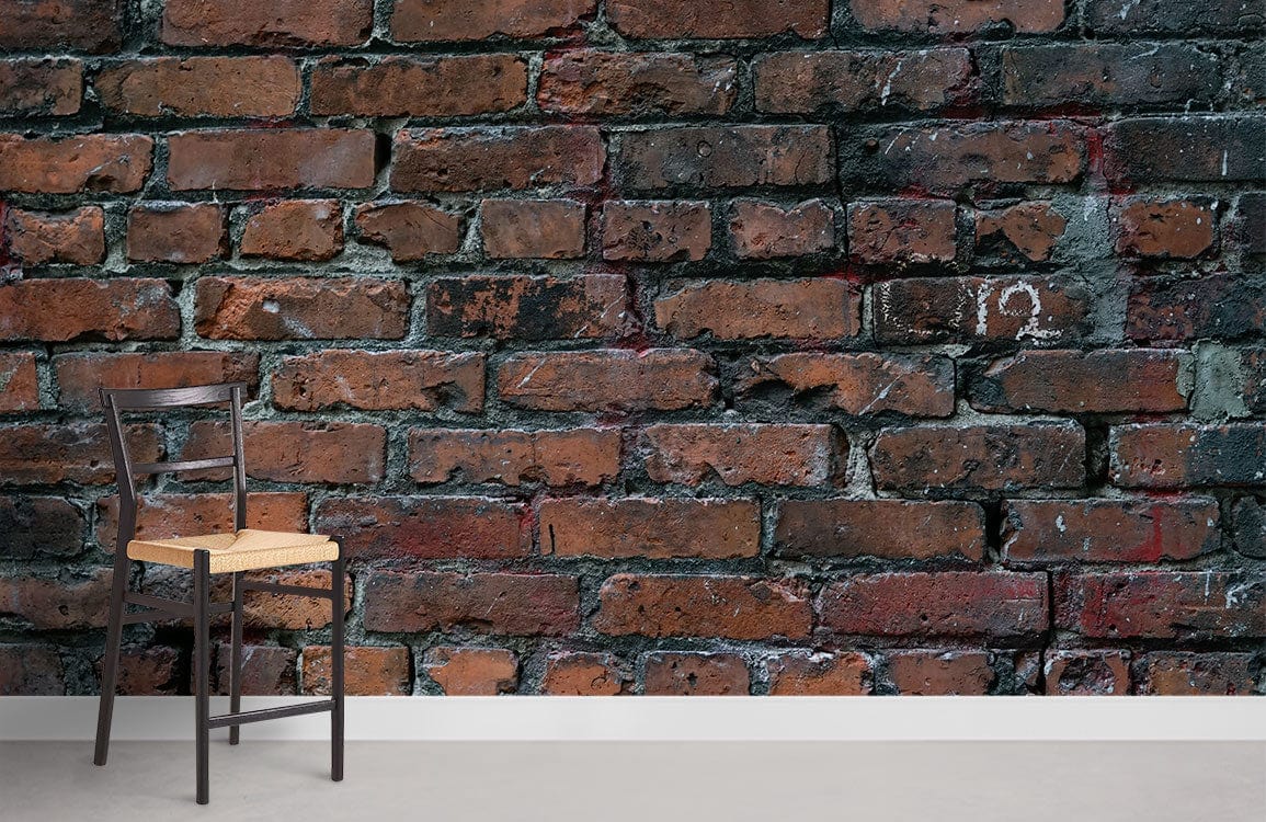 Bare Corroded Brick Room Wallpaper Decoration Idea