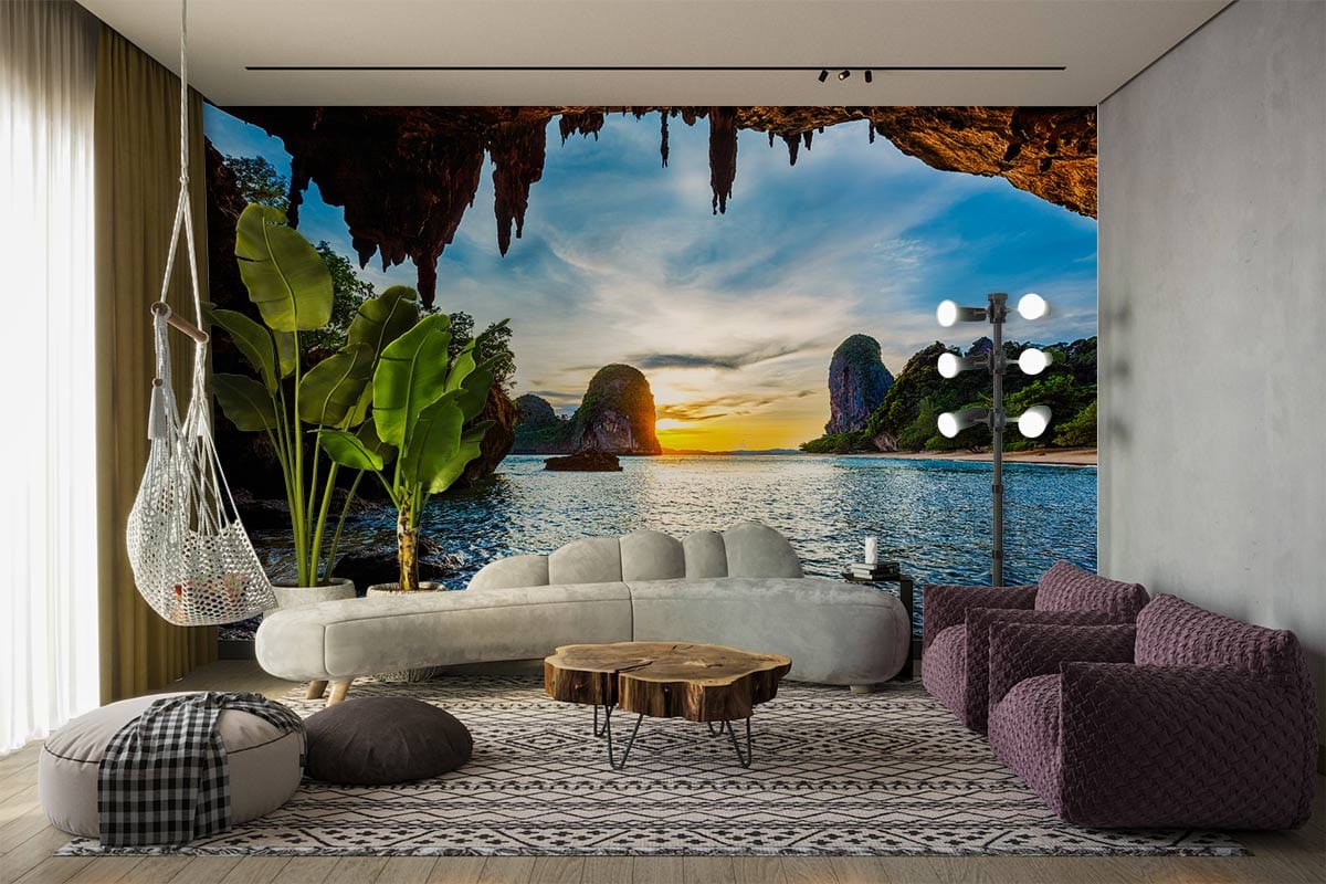 Beautiful Cave Landscape Wallpaper Decoration Art