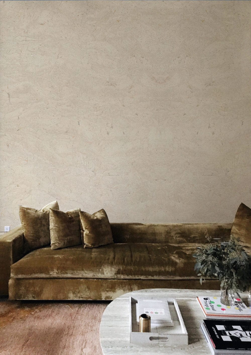Beige Grained Concrete Wallpaper Mural Home Interior Decor