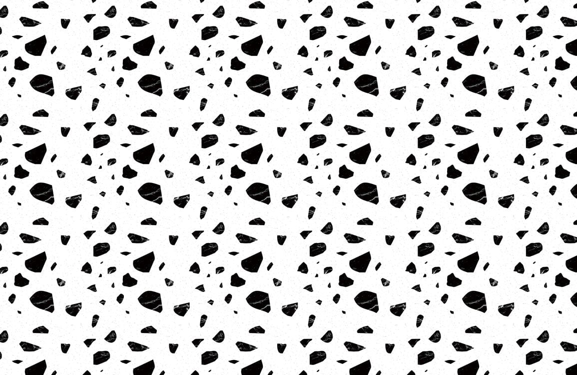 Marble Wallpaper Terrazzo Pieces in Black for the Room Mural