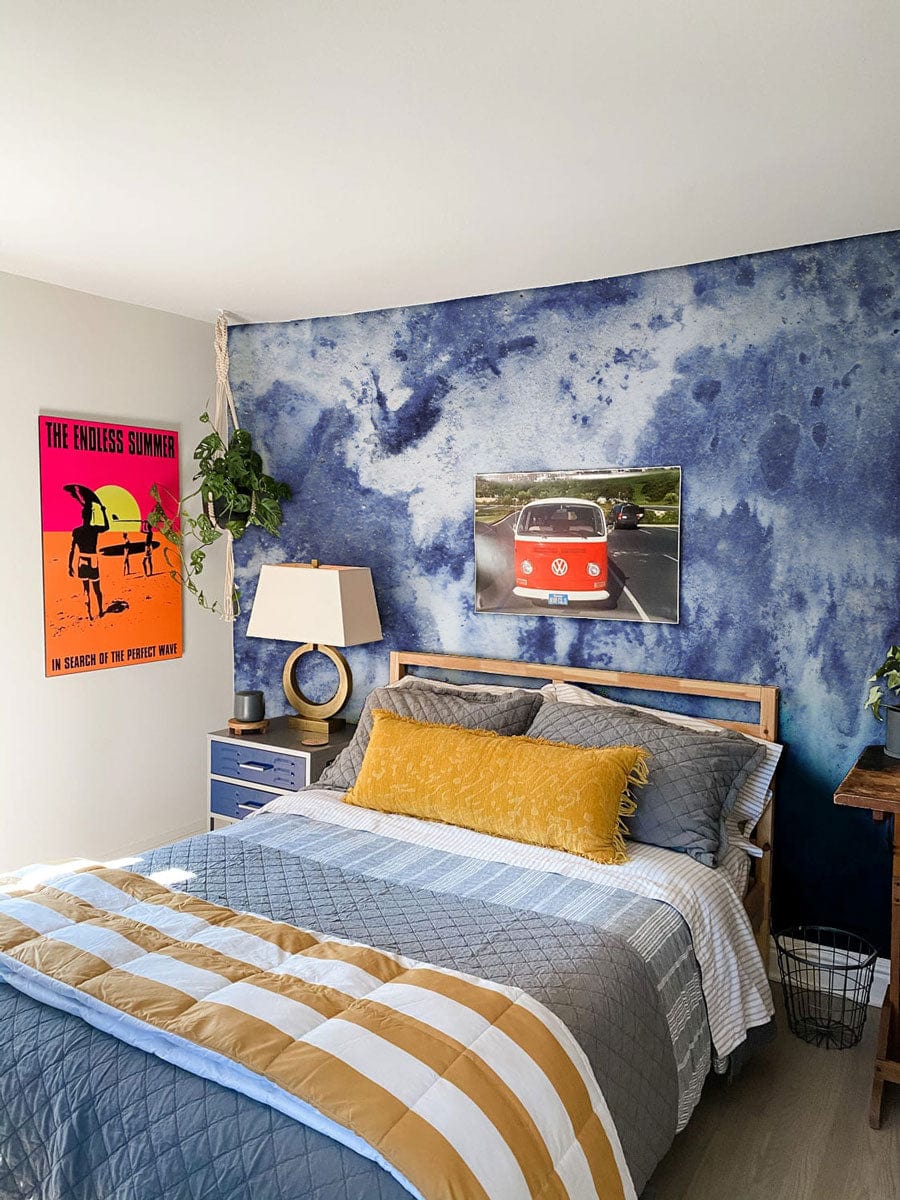 abstract wall mural art decor idea