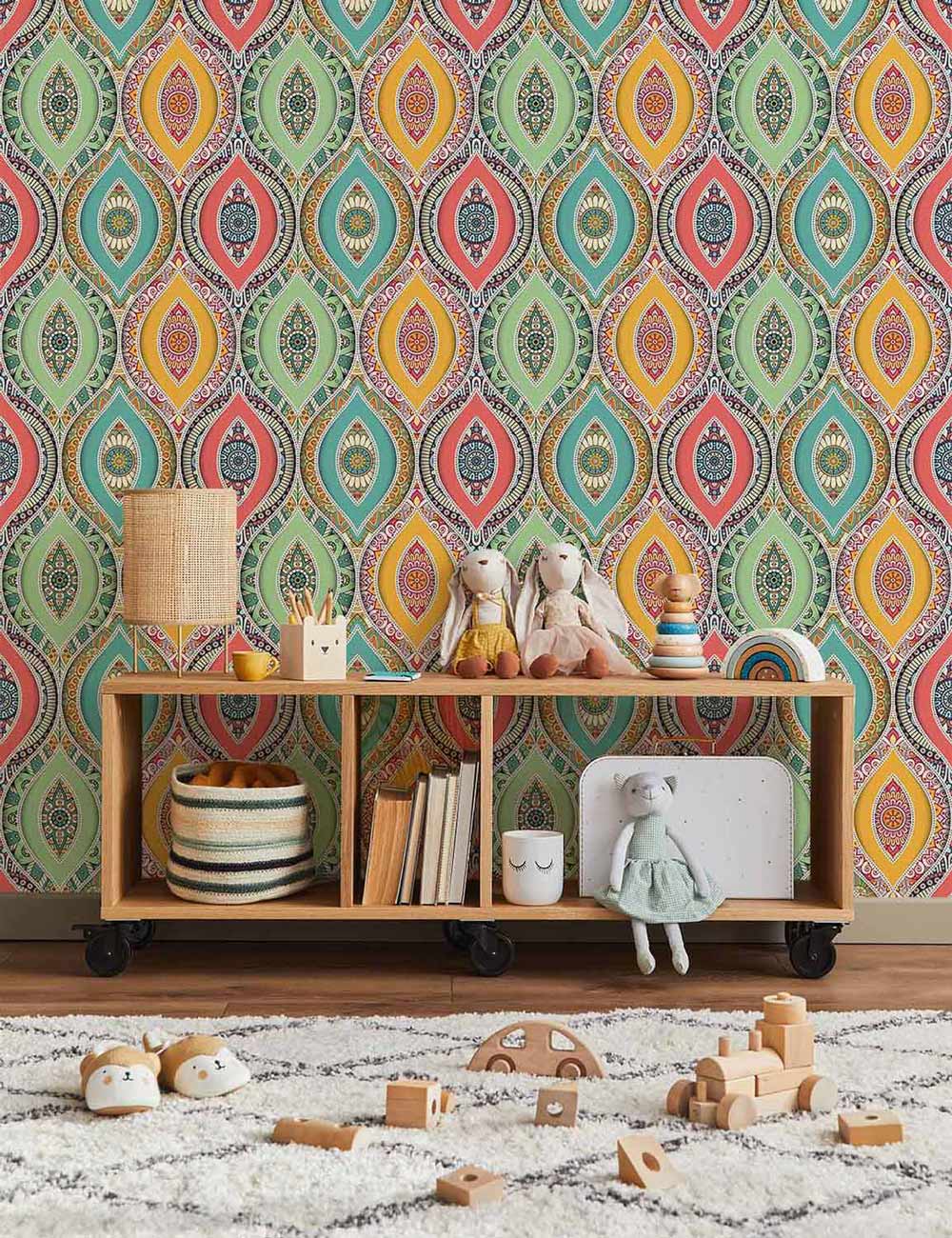 strange eyes pattern wallpaper mural living room