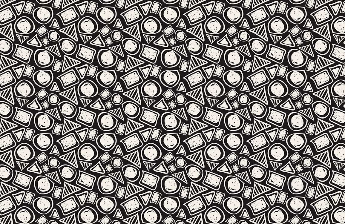 Modern Abstract Geometric Black Wallpaper Mural