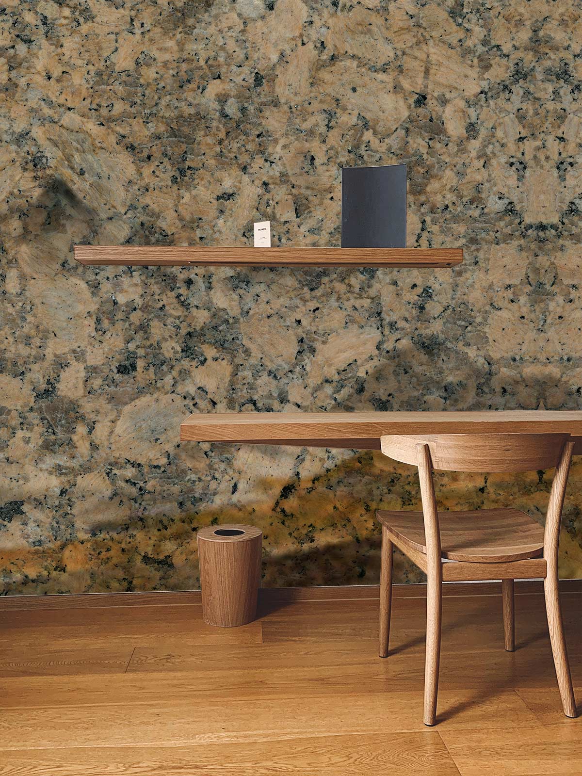 Modern Granite-Effect Vinyl Mural Wallpaper in office