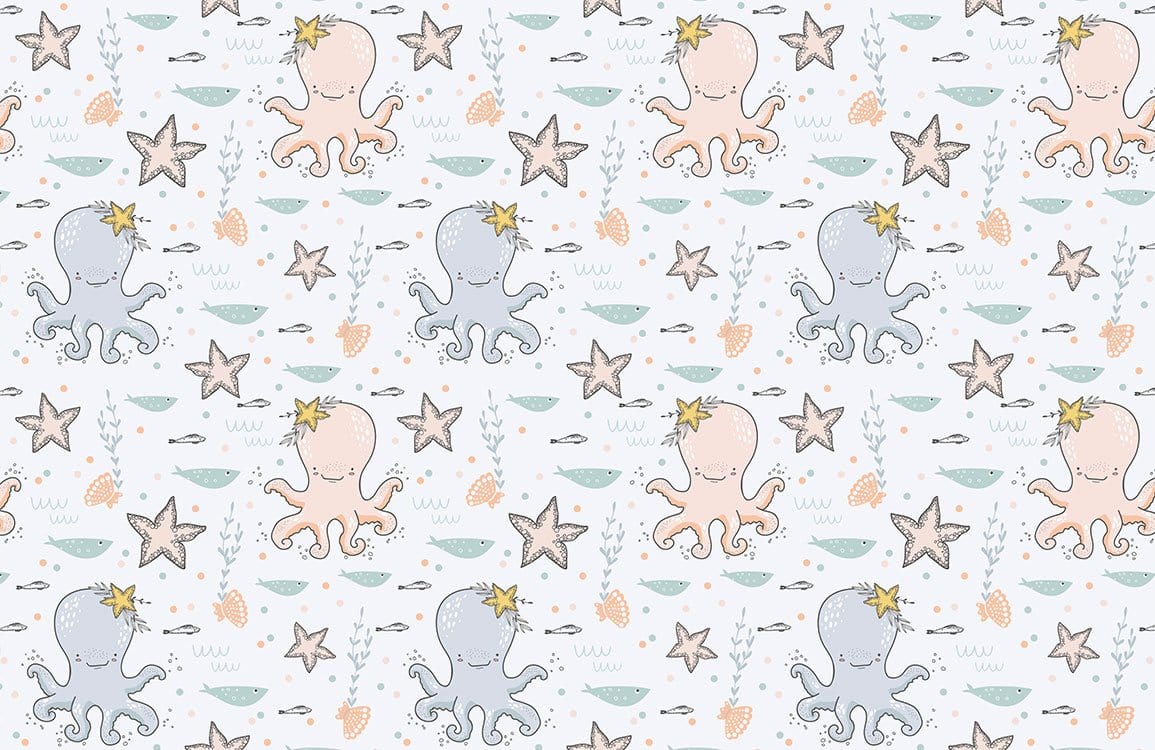 Underwater Adventure Kids Room Mural Wallpaper in bedroom