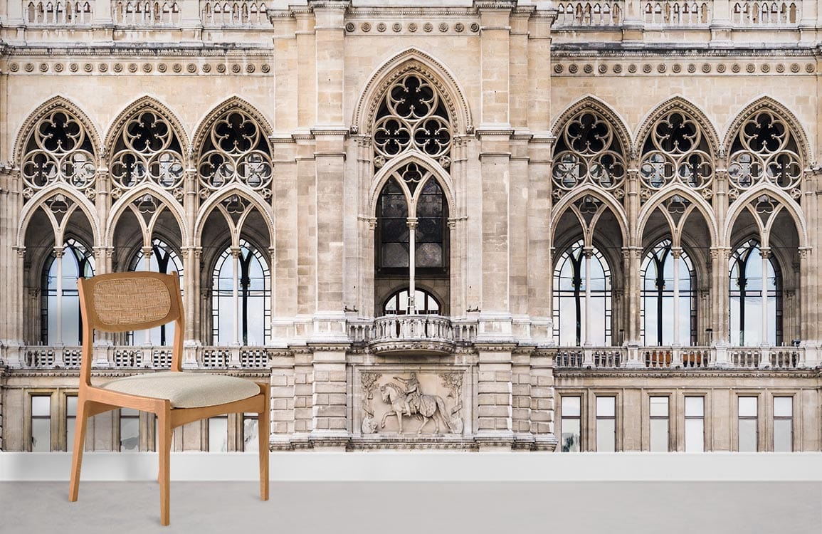 Carving Skeletonised Terrace Room Wallpaper Decoration Idea