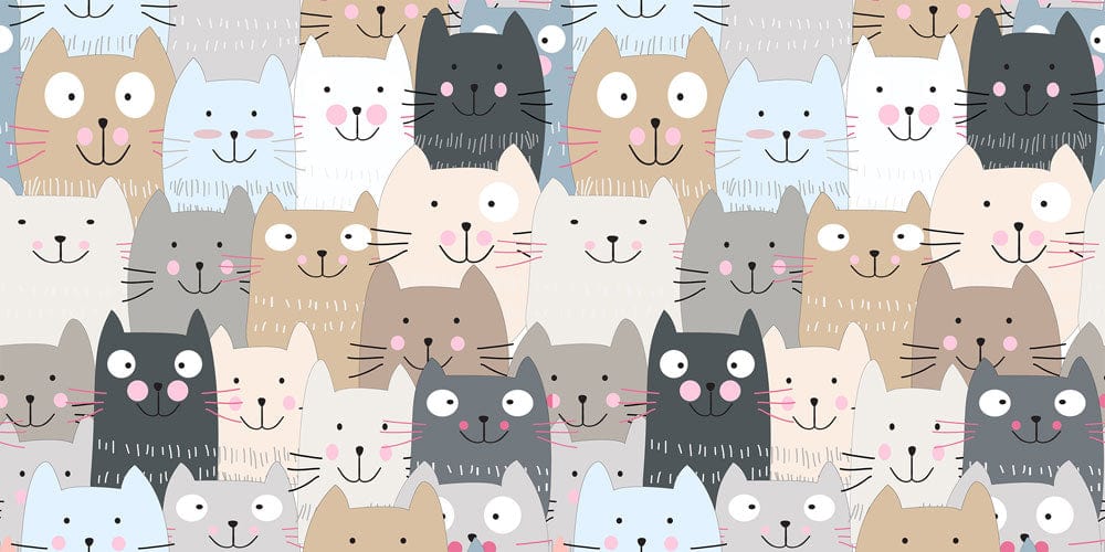 Smiling Cats cartoon wallpaper mural for room decor