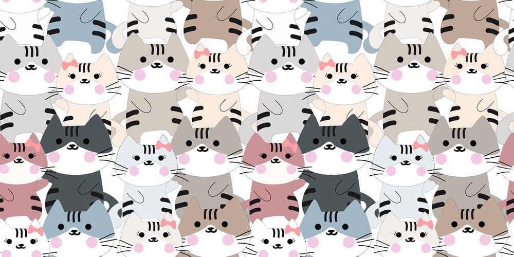 cats in love cartoon wallpaper mural for room decor